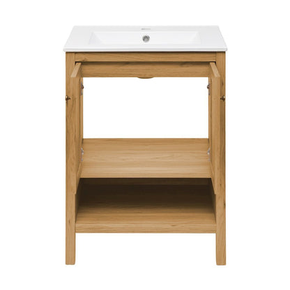 Chateau 24" Freestanding Bathroom Vanity in Golden Oak with Sink Top