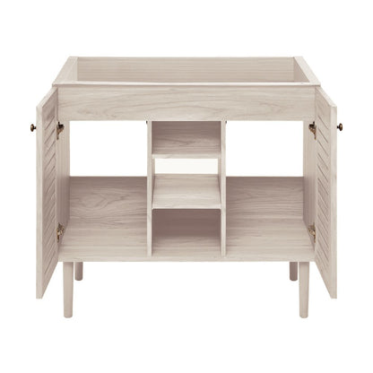 Bron 36" Freestanding Bathroom Vanity Cabinet without Top in White Oak