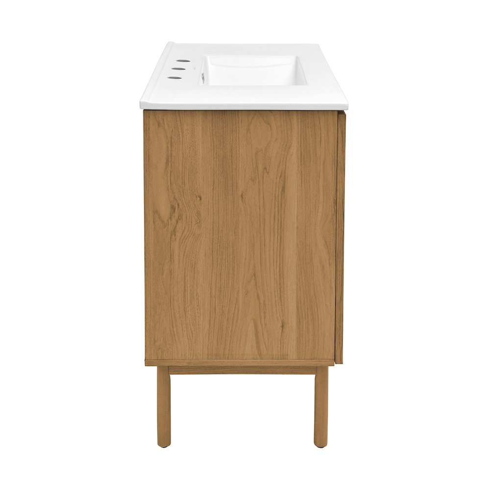36" Freestanding Bathroom Vanity in Golden Oak with 3-Hole Widespread Sink Top