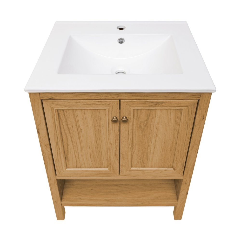 Chateau 24" Freestanding Bathroom Vanity in Golden Oak with Sink Top