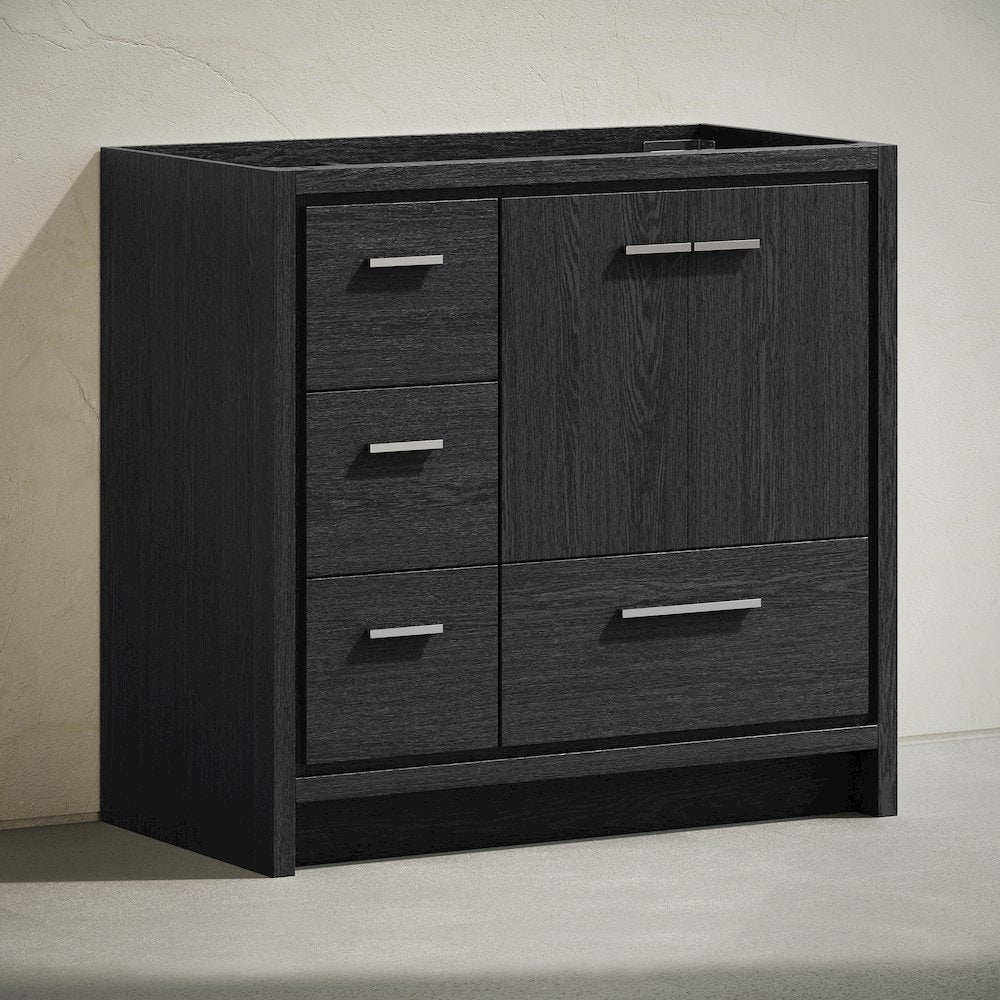 Virage 36" Freestanding Bathroom Vanity in Black Oak without Sink Top