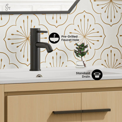 Virage 30" Freestanding Bathroom Vanity in Natural Oak with Sink Top