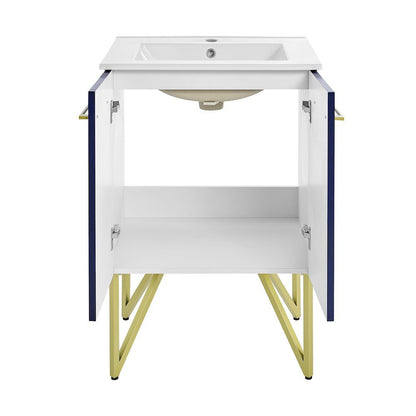 Annecy 24" Freestanding Bathroom Vanity in Navy Blue with Sink Top