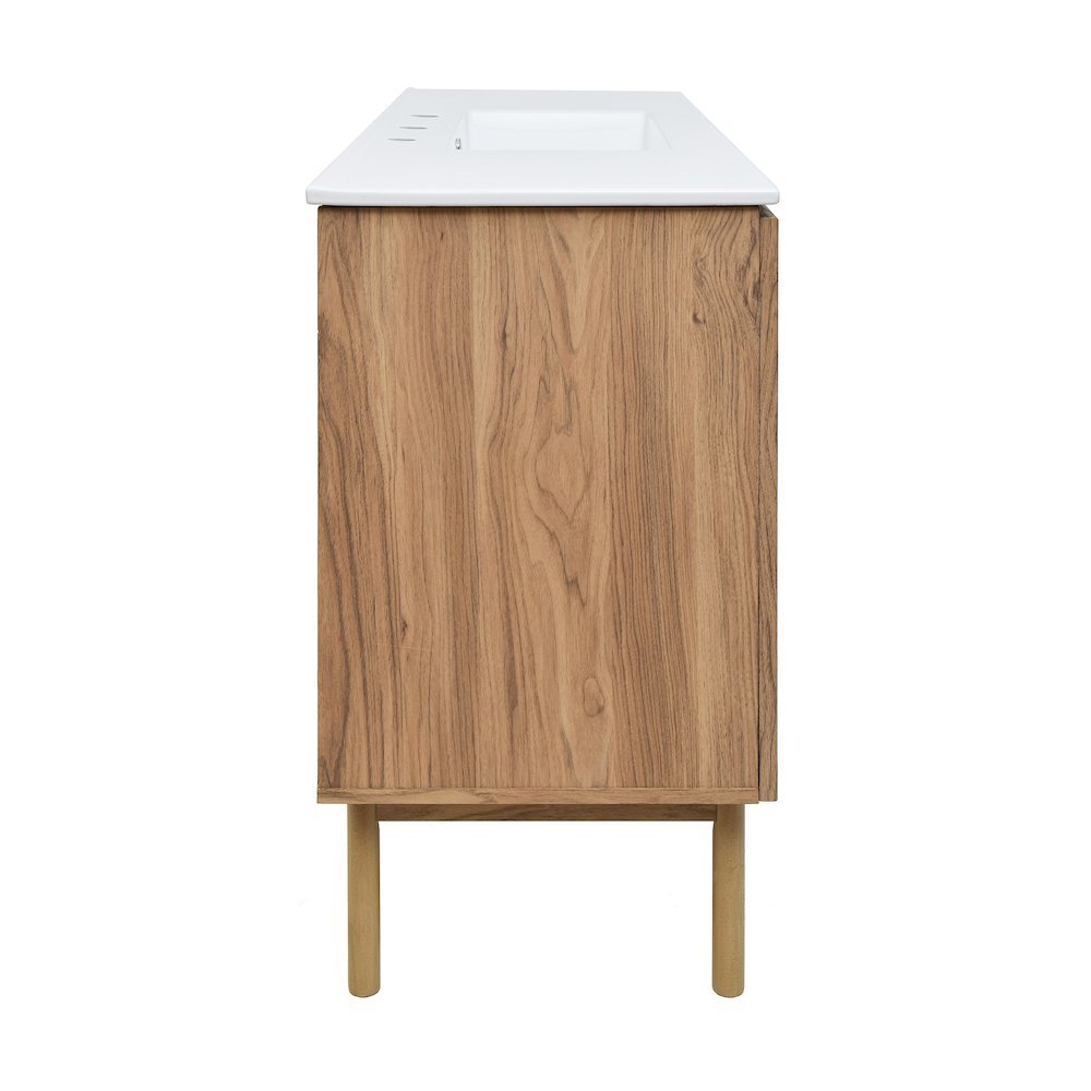 48" Freestanding Bathroom Vanity in Golden Oak with 3-Hole Widespread Sink Top
