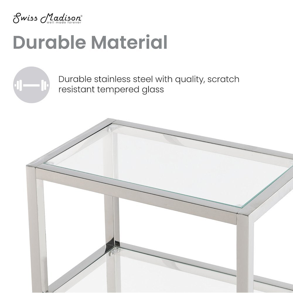 Pierre 16"x65"x14" Freestanding Linen Cabinet in Chrome