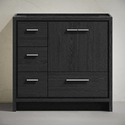 Virage 36" Freestanding Bathroom Vanity in Black Oak without Sink Top