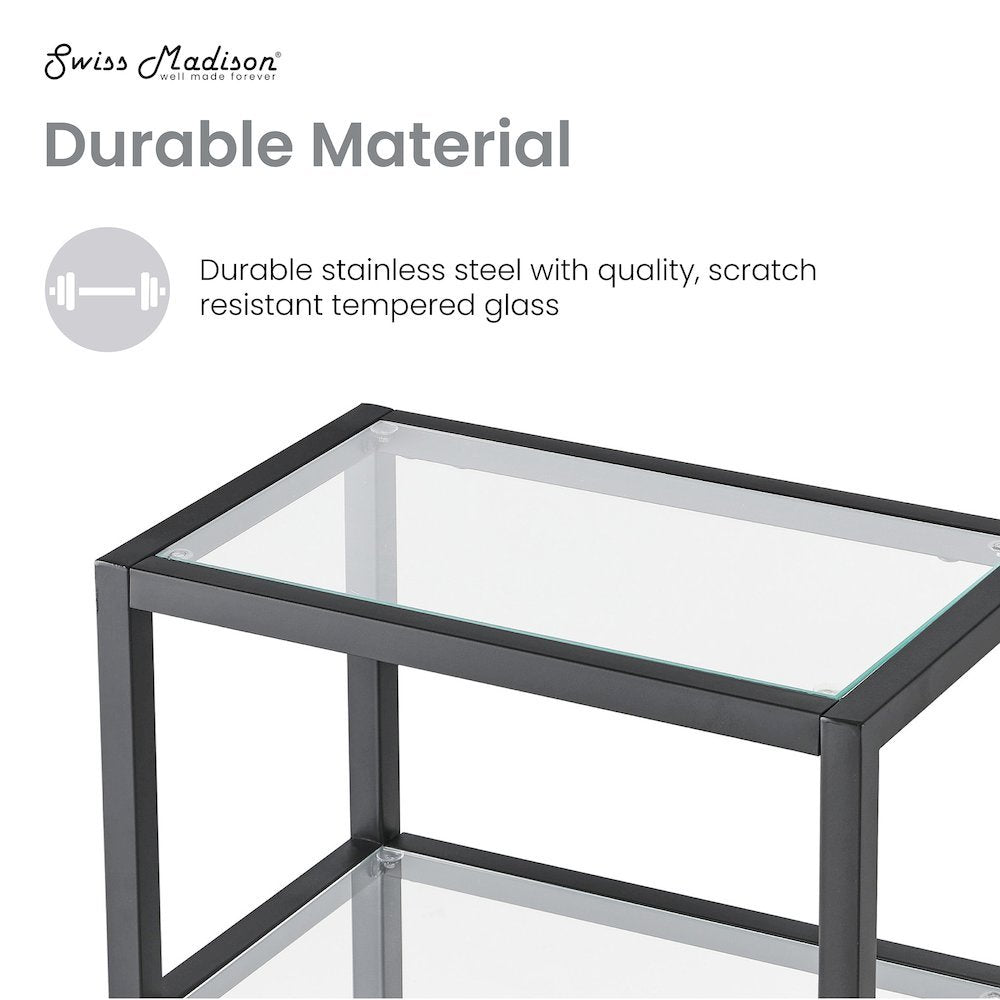 Pierre 16"x65"x14" Freestanding Linen Cabinet in Matte Black