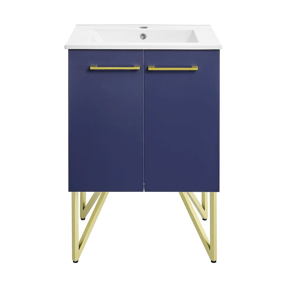 Annecy 24" Freestanding Bathroom Vanity in Navy Blue with Sink Top