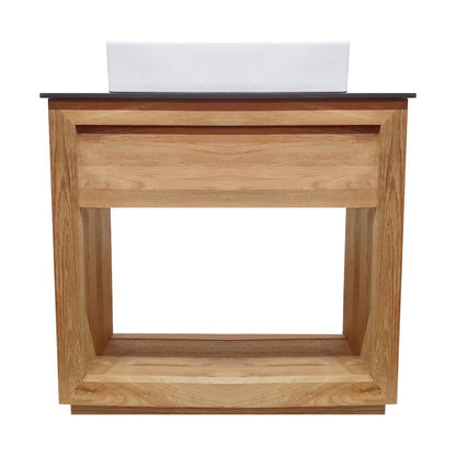 Rennes 36" Freestanding Bathroom Vanity in Natural Teak with Sink Top