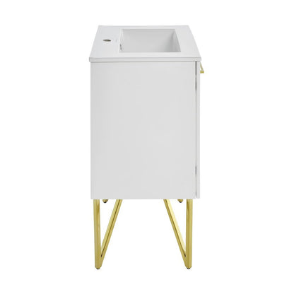 Annecy 24" Freestanding Bathroom Vanity in Galaxy White with Sink Top