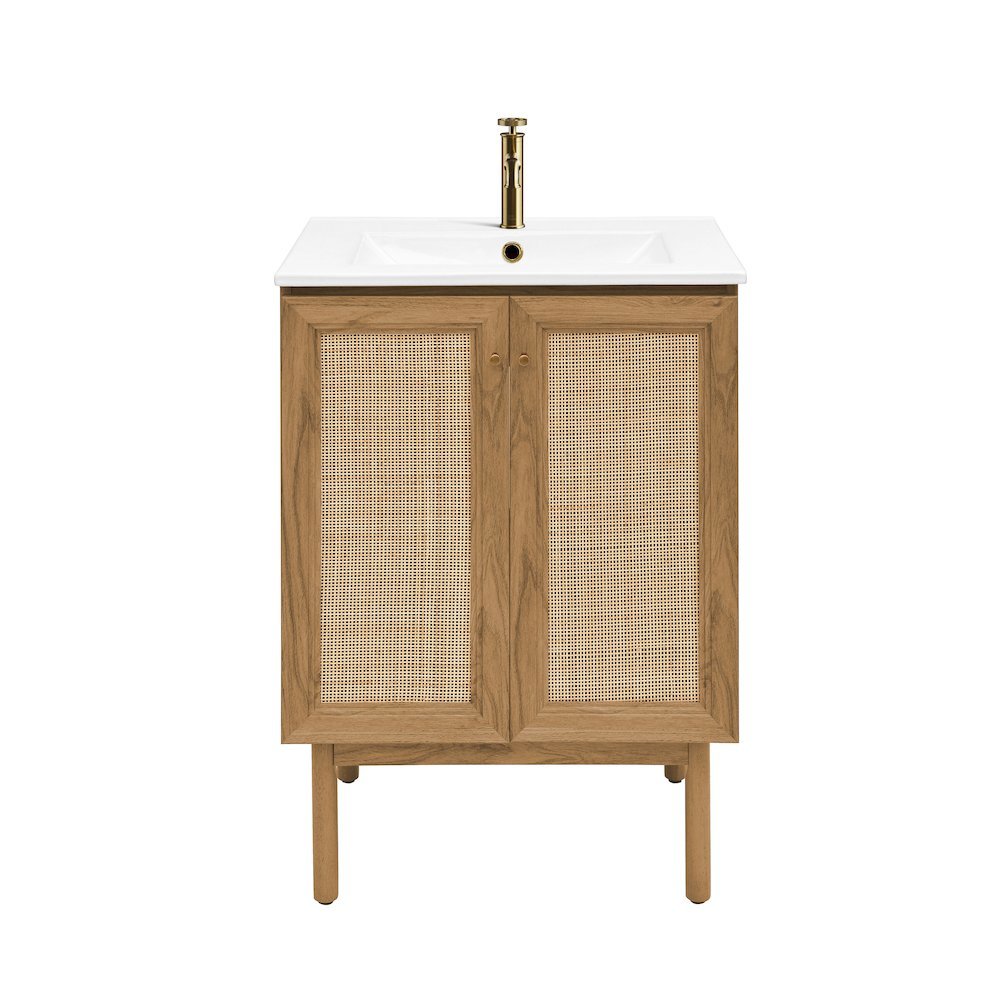 Classe 24" Freestanding Bathroom Vanity in Golden Oak with Sink Top