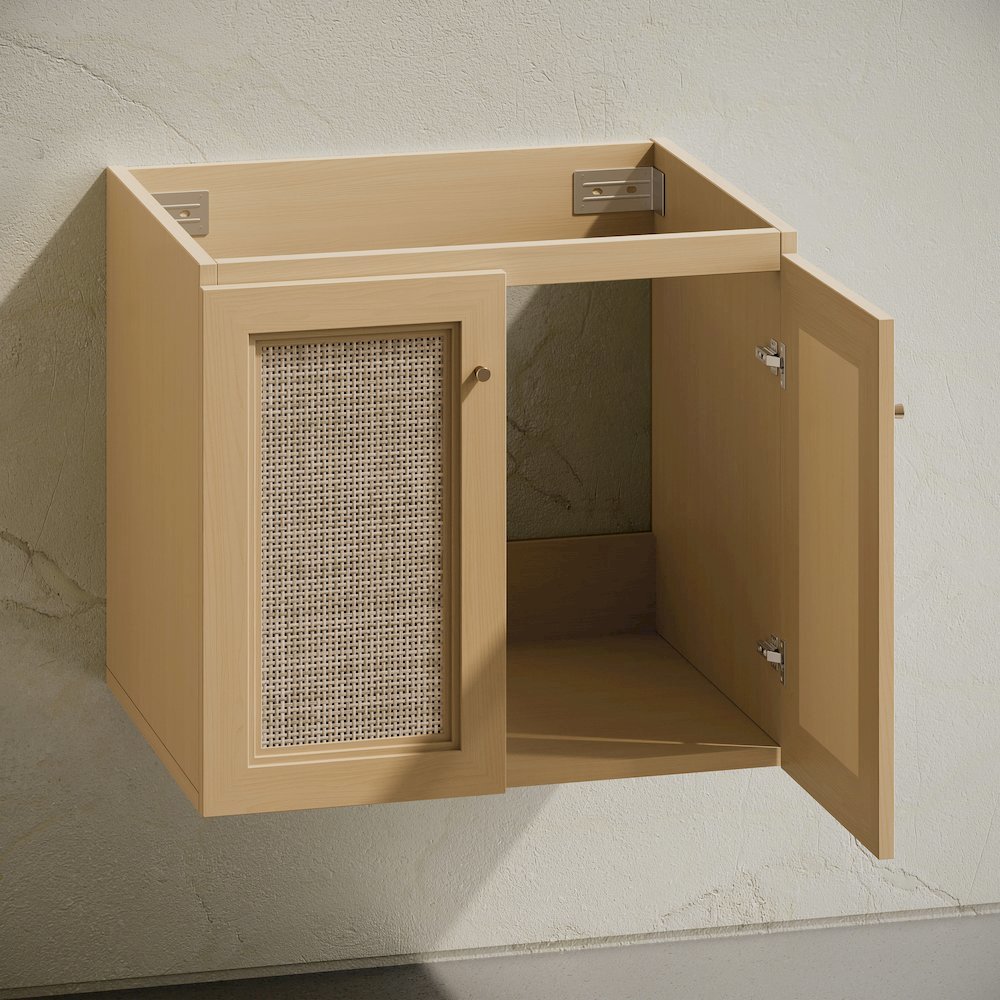 Classe 24" Wall-Mounted Bathroom Vanity in Natural Oak without Sink Top