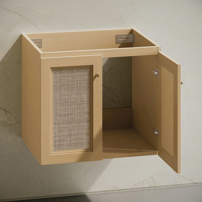 Classe 24" Wall-Mounted Bathroom Vanity in Natural Oak without Sink Top