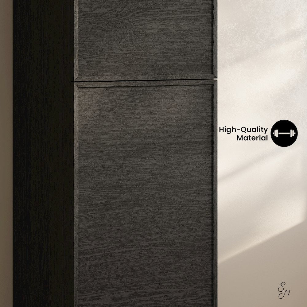 St. Tropez 15 x 15 x 60 Freestanding Linen Cabinet in Black Oak