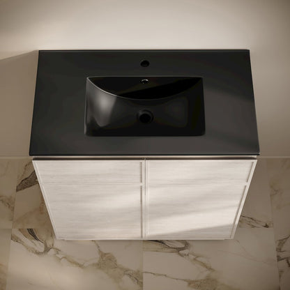 St. Tropez 36" Freestanding Bathroom Vanity in White Oak with Black Sink Top