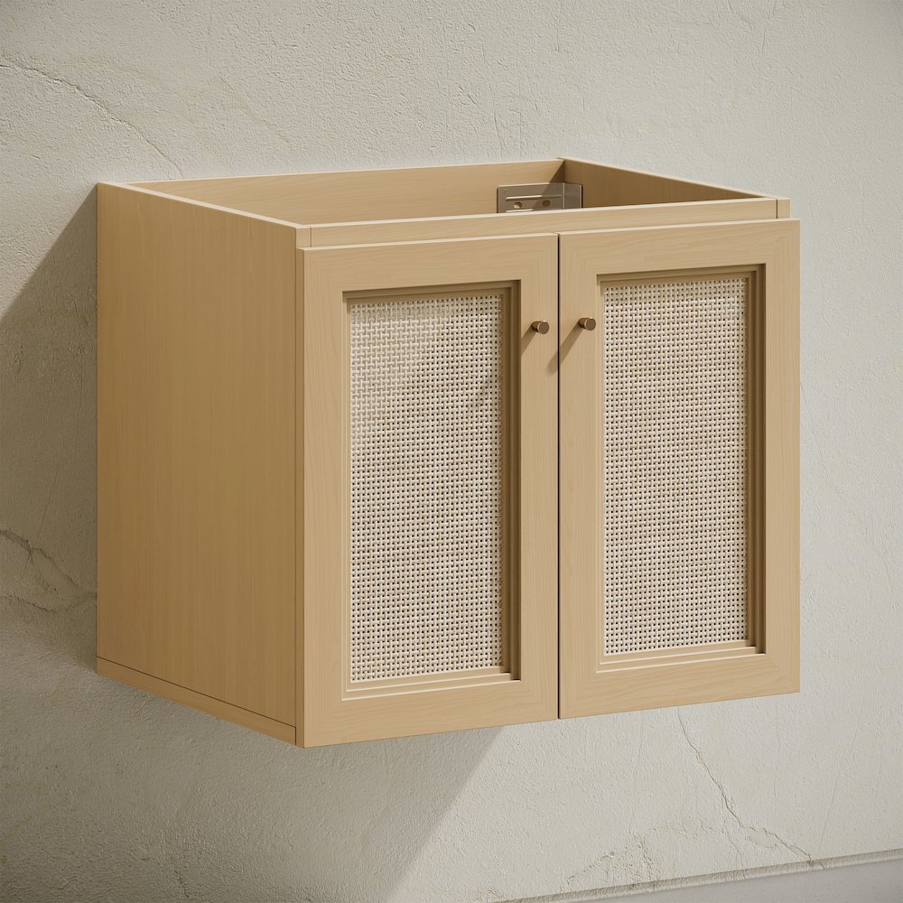 Classe 24" Wall-Mounted Bathroom Vanity in Natural Oak without Sink Top