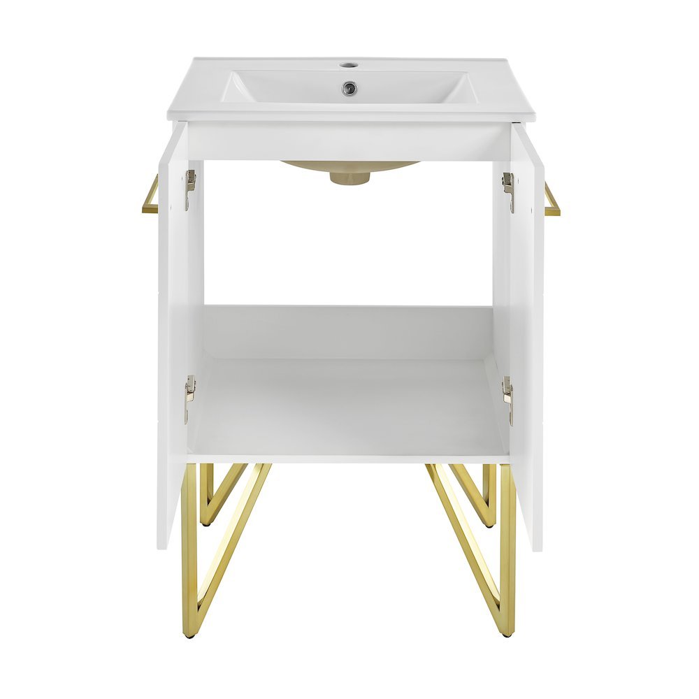 Annecy 24" Freestanding Bathroom Vanity in Galaxy White with Sink Top