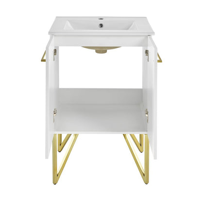 Annecy 24" Freestanding Bathroom Vanity in Galaxy White with Sink Top
