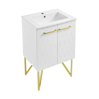 Annecy 24" Freestanding Bathroom Vanity in Galaxy White with Sink Top