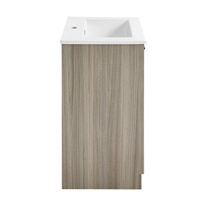 Burdon 24" Freestanding Bathroom Vanity in Weathered Oak with Sink Top