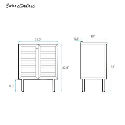 Bron 24" Freestanding Bathroom Vanity Cabinet without Top in White Oak