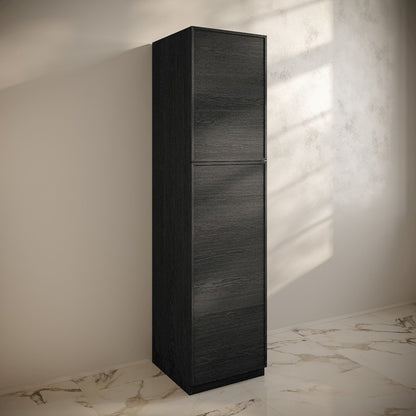 St. Tropez 15 x 15 x 60 Freestanding Linen Cabinet in Black Oak