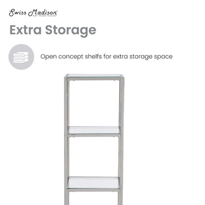 Pierre 16"x65"x14" Freestanding Linen Cabinet in Chrome