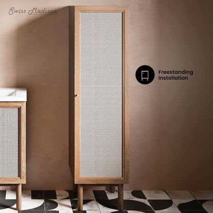 Classe 15.5 x 15 x 60 Freestanding Linen Cabinet in Toppan Oak