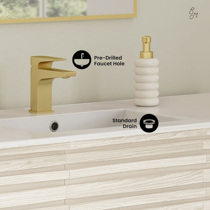 Cascade 48" Freestanding Bathroom Vanity in White Oak with Sink Top