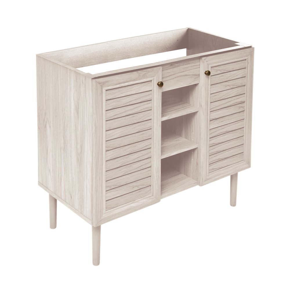 Bron 36" Freestanding Bathroom Vanity Cabinet without Top in White Oak