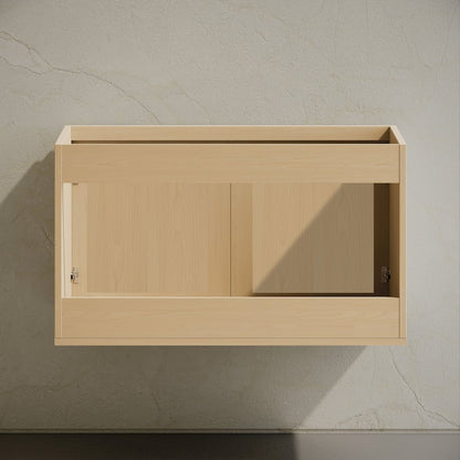 Classe 36" Wall-Mounted Bathroom Vanity in Natural Oak without Sink Top