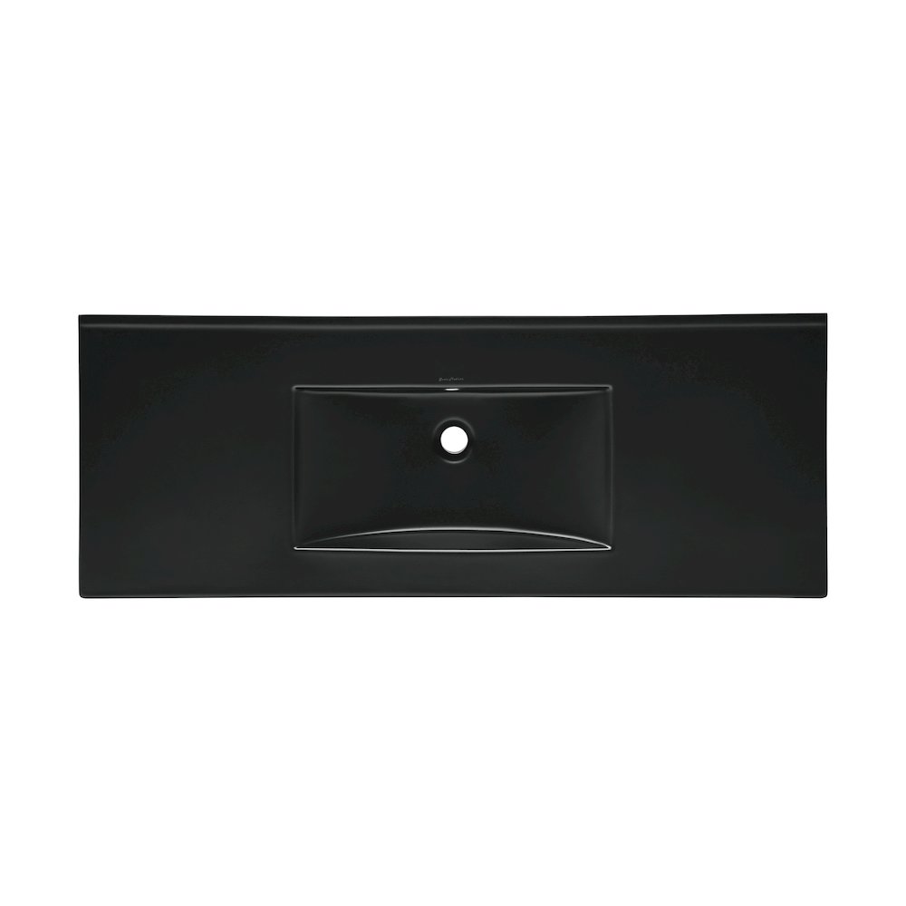 48" Zero Hole Vanity Sink Top in Glossy Black