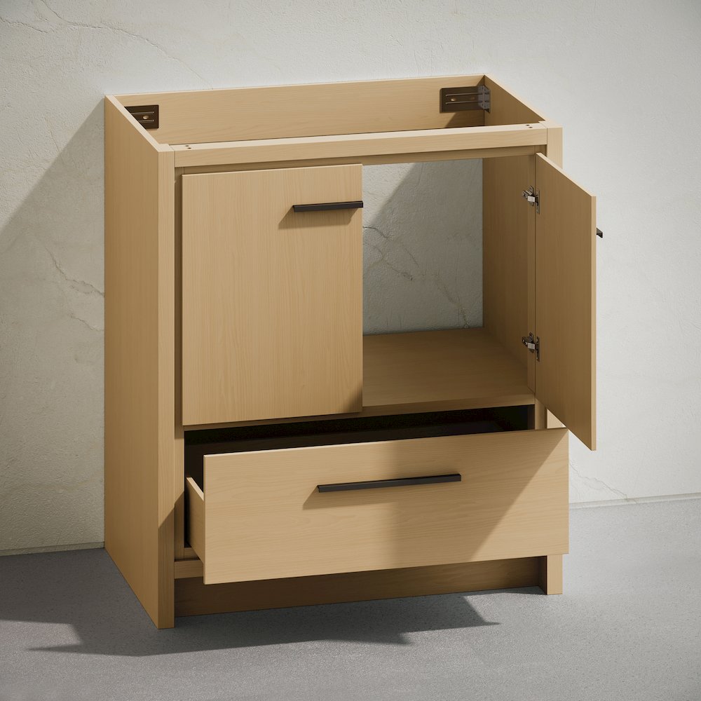 Virage 30" Freestanding Bathroom Vanity in Natural Oak without Sink Top