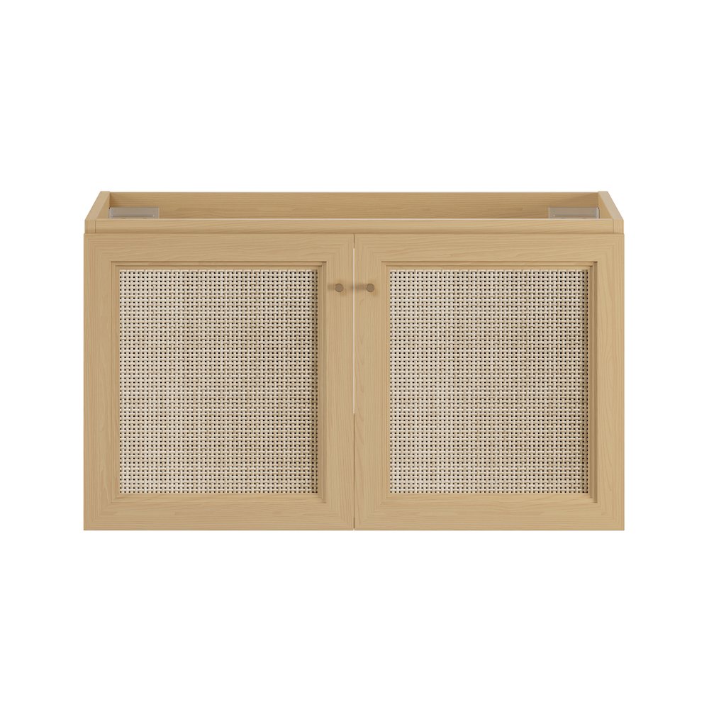 Classe 36" Wall-Mounted Bathroom Vanity in Natural Oak without Sink Top