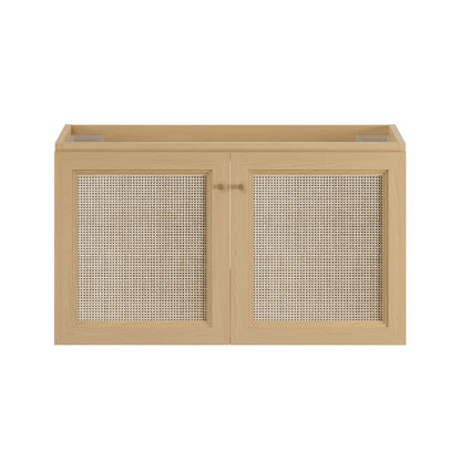 Classe 36" Wall-Mounted Bathroom Vanity in Natural Oak without Sink Top