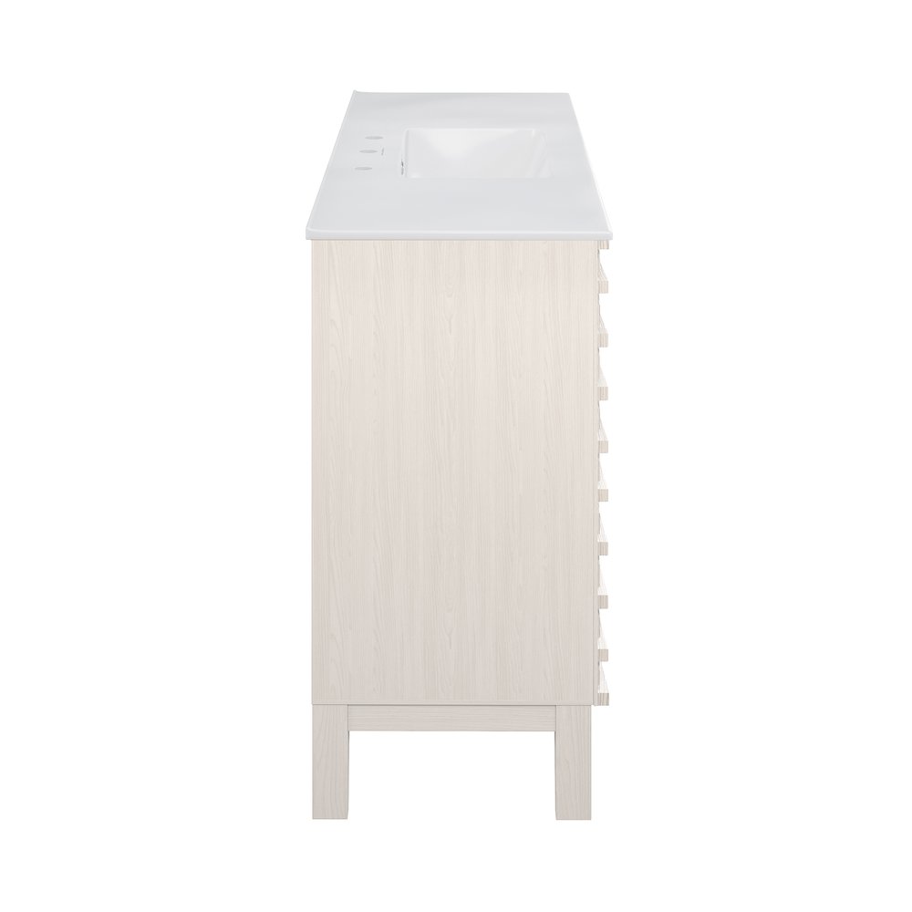 48" Freestanding Bathroom Vanity in White Oak with 3-Hole Widespread Sink Top