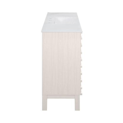 48" Freestanding Bathroom Vanity in White Oak with 3-Hole Widespread Sink Top