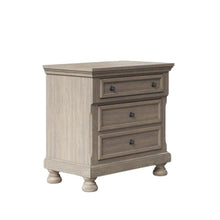 Gray 2 Drawer Nightstand, Rustic Wood Table with Textured Finish