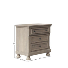Gray 2 Drawer Nightstand, Rustic Wood Table with Textured Finish