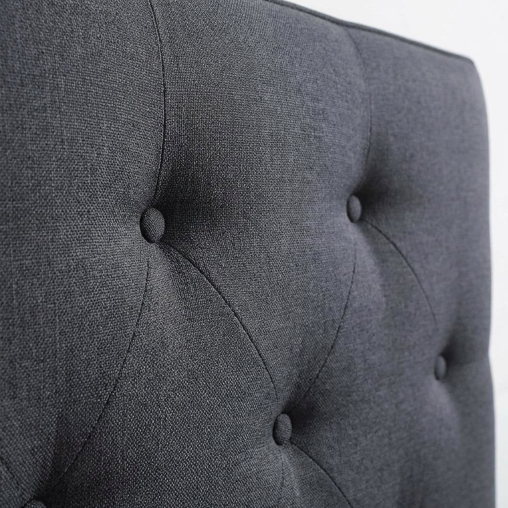 Black Twin Upholstered Headboard with Padded Design and Durable Finish