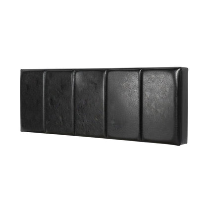 Black Upholstered Queen Headboard with Rubberwood Frame and Plush Padding