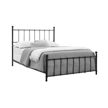 Black Queen Bed Frame with Headboard in Powder Coated Metal Design