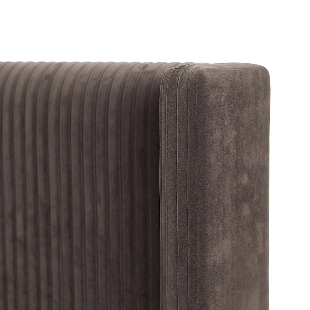 Upholstered King Platform Bed Frame and Headboard, Rubberwood