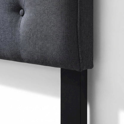 Black Twin Upholstered Headboard with Padded Design and Durable Finish
