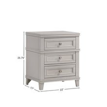 Gray Nightstand with Drawers, 3 Tier Wood Organizer and USB Port