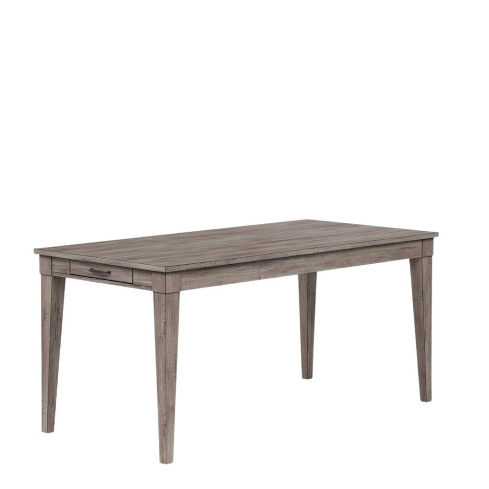 Gray Wood Dining Table with 2Drawers – Farmhouse Kitchen Table for 4