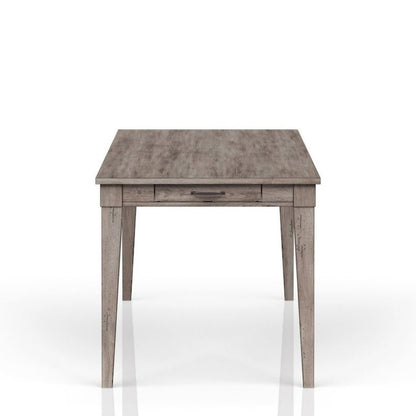 Gray Wood Dining Table with 2Drawers – Farmhouse Kitchen Table for 4