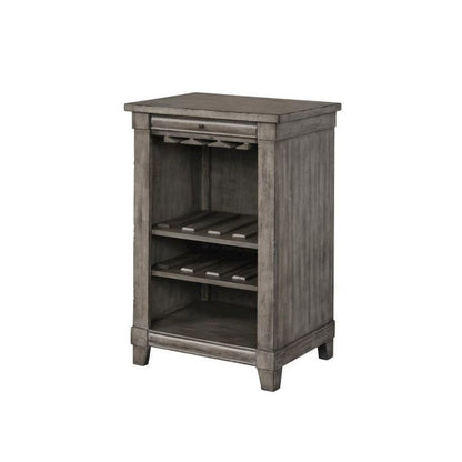 Gray Wine Cabinet with Storage – Bar for Living Room with Tray and Shelf
