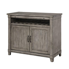 Gray Console Table with Storage – Rustic Bar Cabinet for Living Room Use
