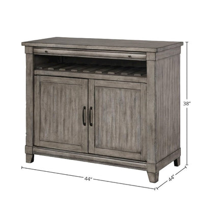Gray Console Table with Storage – Rustic Bar Cabinet for Living Room Use